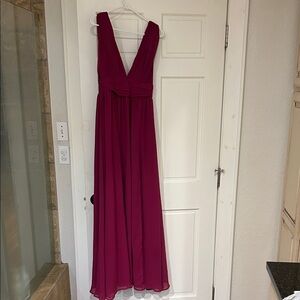 Lulu's Magenta Maxi Prom Dress